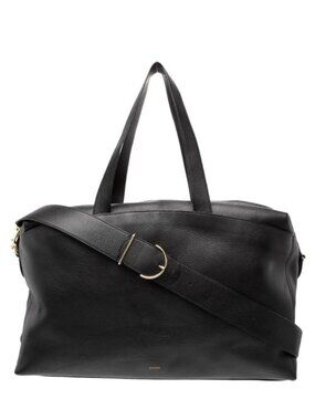 NEW! With Tags CUYANA Black Leather Triple Zipper Weekender Travel Luggage Bag